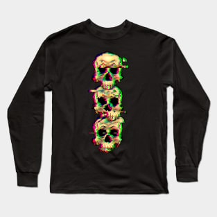 Glitch skull Long Sleeve T-Shirt